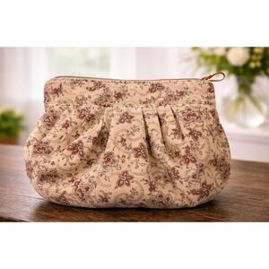 Vintage Floral Pouch Purse Cottagecore Zip Clutch